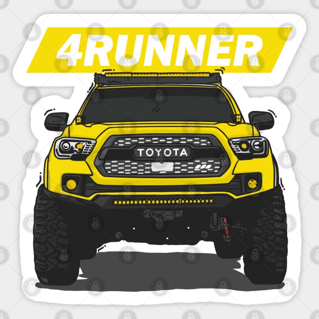 4Runner Toyota Front View - Yellow Sticker by 4x4 Sketch